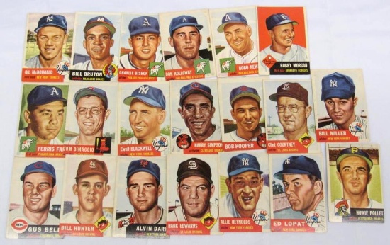 Lot (20) Diff. 1953 Topps Baseball