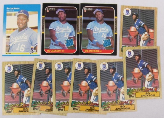Lot (10) 1987 Bo Jackson Baseball RC Rookie Cards