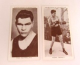(2) 1938 Churchman Boxing Cards- Max Schmelling/ Gene Tunney