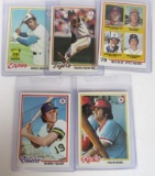 1978 Topps Baseball Stars Lot (5)- Pete Rose, Jack Morris RC, Yount, Dawson, Fidrych