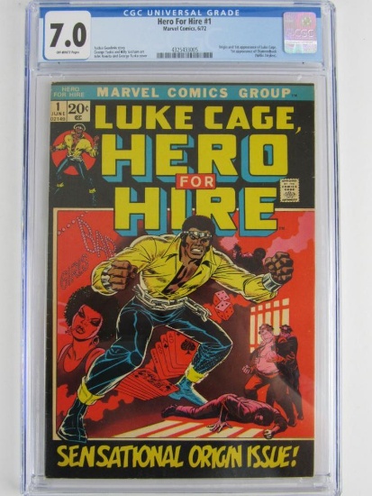 Hero For Hire #1 (1972) Key 1st Appearance LUKE CAGE CGC 7.0