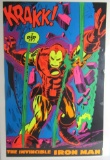 Rare Vintage 1971 Marvel Black Light Poster Iron Man 