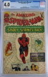 Amazing Spider-Man #19 (1964) Early Silver Age Issue/ Stan Lee- Steve Ditko CGC 4.0