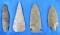 Lot (4) Large Authentic Native American Arrowheads & Spearpoints Paleo Artifacts