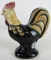 Artist Signed Hand Painted Fenton Glass Black Rooster