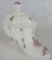 Fenton Hand Painted Marilyn Wagner Milk Glass Lidded Boot Candy Dish