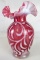 Beautiful Fenton Art Glass Cranberry Opalescent 8 1/2