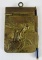 Outstanding Antique Embossed Brass Figural Notepad Writing Tablet