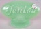 Fenton Art Glass Jade Green Dealer Name Plaque 5