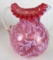 Beautiful Fenton or L.G. Wright Cranberry Opalescent Daisy & Fern Large Pitcher