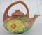 Antique Roseville Pottery Pink Peony Teapot w/ Lid