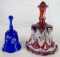 Lot (2) Fenton Art Glass Hand Painted Bells