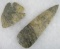 Lot (2) Large Authentic Native American Arrowheads & Spearpoints Paleo Artifacts