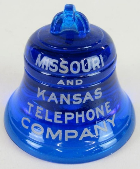 Antique Missouri & Kansas Telephone Company Bell Glass Paperweight
