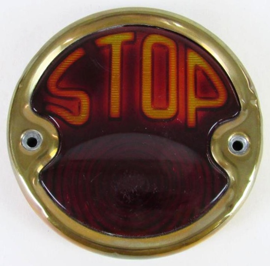 Antique Ruby / Amberina Automobile "STOP" Tail Light Lens