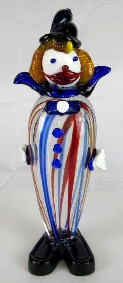 Outstanding Murano Blown Glass 13" Clown