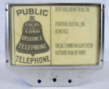 Antique Bell Telephone Chrome Pay Phone Topper / Marquee Sign