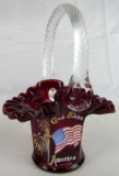 Fenton Hand Painted Ruby Red 