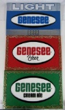 Lot (3) Vintage 1960's Genesee Cream Ale Plastic Beer Signs