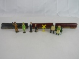 Group of Antique Tootsietoy Trains / Barclay Cast Iron Figures