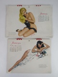 Vintage 1951 & 1952 Esquire Pin-Ip Calendars