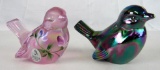 Lot (2) Fenton Art Glass Birds (One is Hand Painted)