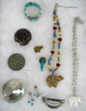 Excellent Case Lot of Signed Sterling Silver Native American Jewelry