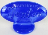 Fenton Art Glass Periwinkle Blue Dealer Name Plaque 5