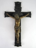 Excellent Antique I.R.N.I. (Jesus of Nazareth, King of the Jews) Cast Metal Crucifix