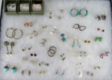 Beautiful Large Case Lot of Signed Sterling Silver Earrings