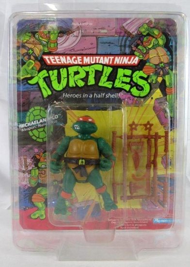 Vintage 1988 Playmates Teenage Mutant Ninja Turtles Michaelangelo MOC- 10-Back