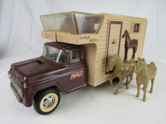 Vintage 1960's Buddy L Pressed Steel 17" Horse Transport Truck