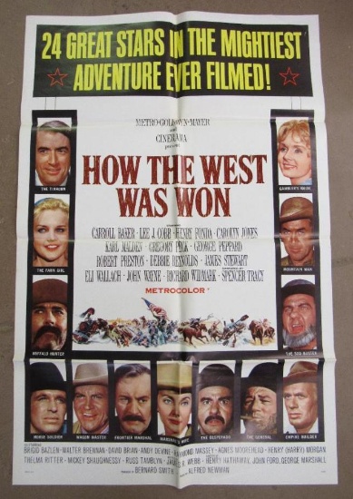 Original 1964 John Wayne "How the West Was Won" Movie Poster