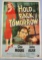 Hold Back Tomorrow (1955) One-Sheet Movie Poster/Pin-Up