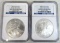 (2) 2008 Silver Eagles NGC Early Release Gem Uncirculated