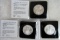 Group of (1) 2000 and (2) 2007 Silver Eagles BU MS65+
