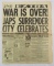WWII 1945 WAR IS OVER Honolulu, Hawaii Original Newspaper
