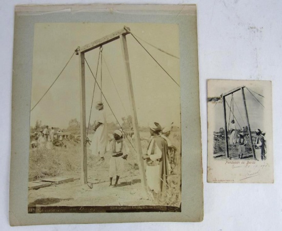 Rare! 1906 Tunis Execution Large Size Photo & Postcard