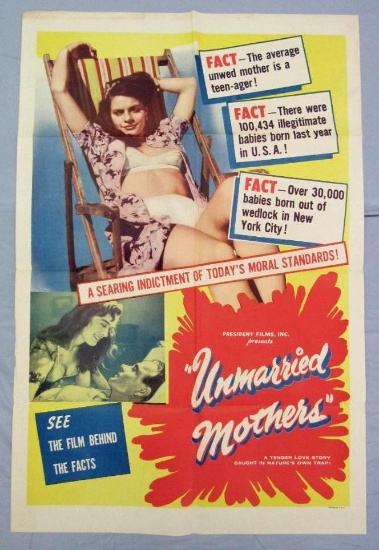 Unmarried Mothers (1956) One-Sheet Movie Poster