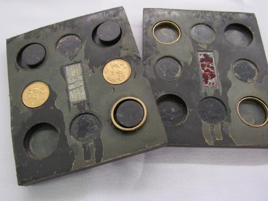WWII Navy Pilots Evasion Barter Kit with Gold Coins & Rings (19.3 Grams Total Weight)