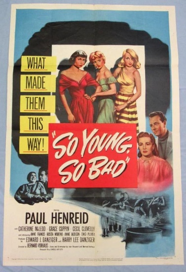 So Young, So Bad (1950) Exploitation One-Sheet Movie Poster