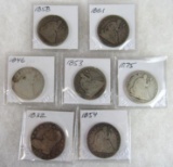 Group of (7) Liberty Seated Silver Half Dollars