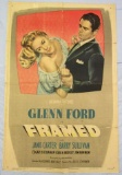 Framed (1947) Glen Ford Crime Noir One-Sheet Movie Poster