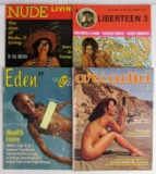 Group of (4) 1960's Men's Nudist & Pin-Up Magazines