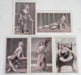 Group of (5) c.1890 Pin-Up Photo Postcards