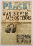 WWII 1945 VJ Day Victory in Japan Original Newspaper