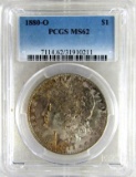 1880-O Morgan Silver Dollar/Toned PCGS MS62