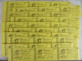 S.F. Cody c.1890 Group of (30) Unused Show Tickets