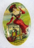Continental Cubes c.1920 Advertising Mirror w/Pin-Up Image
