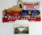 Harold's Club/Reno Nevada 1930's License Plate Topper